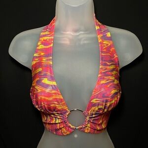 Funky pink halter top